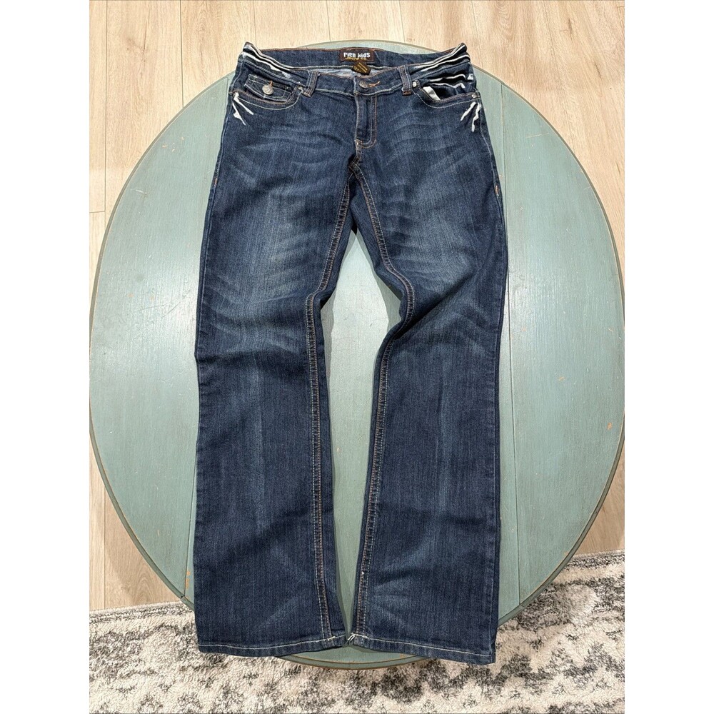 Vtg Y2K Rich Kids Jeans Co Womens 30 Embroidered Low Rise Straight Leg Denim